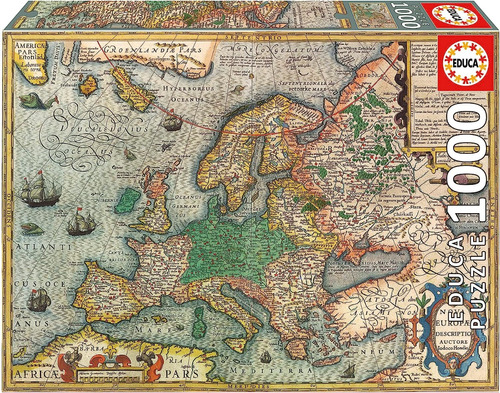 Mapa Antiguo De Europa Rompecabezas 1000 Piezas Educa