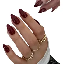 Comprar Uñas Postizas X24 Almendra Bordo Press On Nails