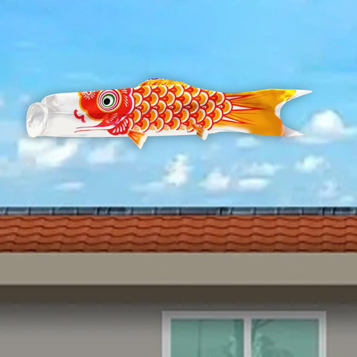Koinobori Bandeira Japonesa Carpa Windsock Peixe Laranja