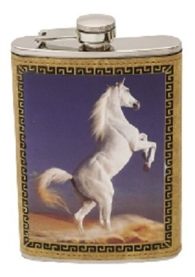 Petaca Licorera De Bolsillo Diseño Caballo Blanco / Runn