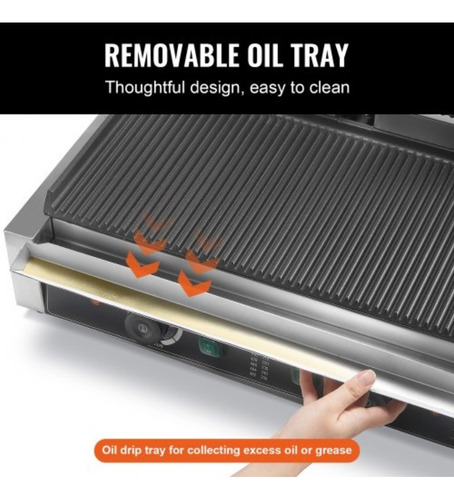 Parrilla Eléctrica Comercial Sandwichera Panini Plancha Dob Plateado