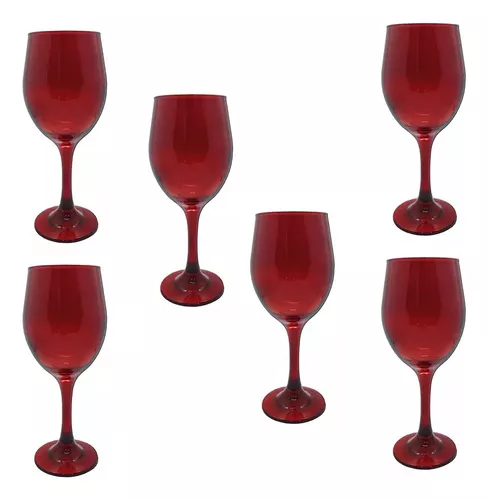 Set X6 Copas De Vidrio Barone Nadir Rojas Vino 490ml