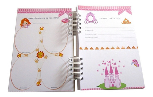 Imagem 2 de 10 de Álbum Livro De Bebê Menina Ursinha Scrapbook Fotos Com Caixa