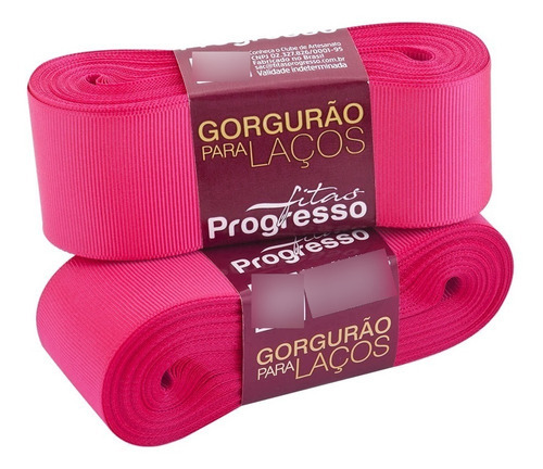 Fita Gorgurão Nº09 38mm - 10 Metros Cor 279 - Rosa Cítrico