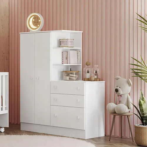 Guarda-Roupa Infantil Doce Sonho 2 Portas Branco Qmovi