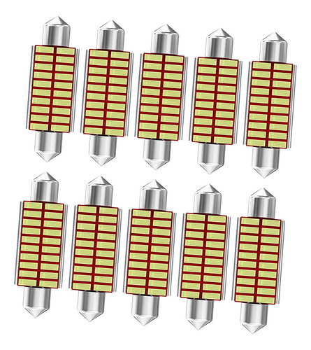 10pcs Cúpula Lâmpadas Luz Interior Do Carro Luz De 39mm