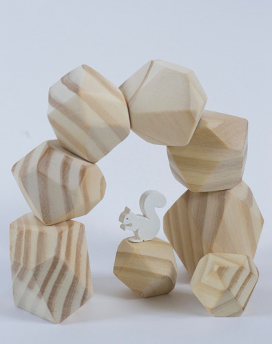Piedras Apilables De Madera - Juguete Didáctico Montessori