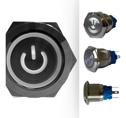 Kit 02 Botões Power 12v Com Led E Trava ( On / Off)