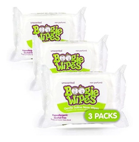 Boogie Wipes 30 Pieza Suave Solución Salina Durante Congesti