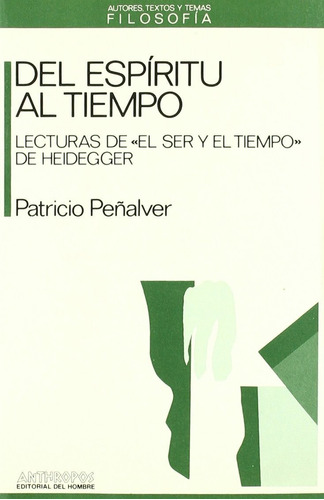 Libro:  Del Espiritu Al Tiempo - Peñalver, Patricio. Nuevo