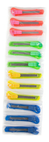 Cutter Grande Plastico C/acero Selanusa 12 Piezas Multicolor