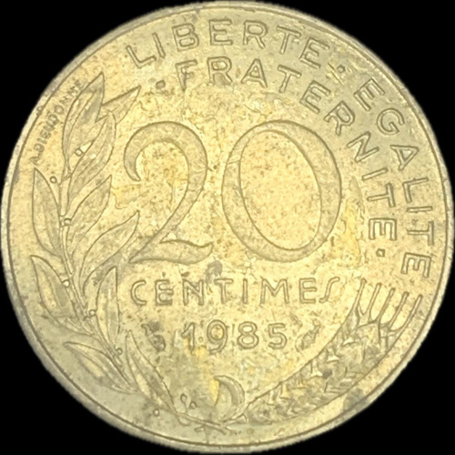 Moeda Francesa De 20 Centimes De 1985 - Mbc/s - Km#930 (Usado)