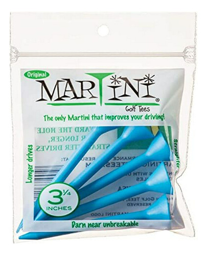 Pack De 5 Tees De Plástico Duraderos Martini Golf 3-1/4  (co