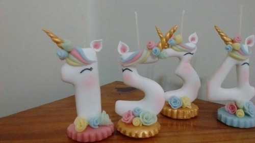 Velas En Porcelana Fria Unicornio