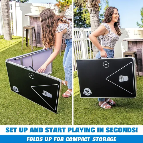 Mesa Plegable Gopong 6 Pies Para Beer Pong Y Flip Cup, 6 Pel