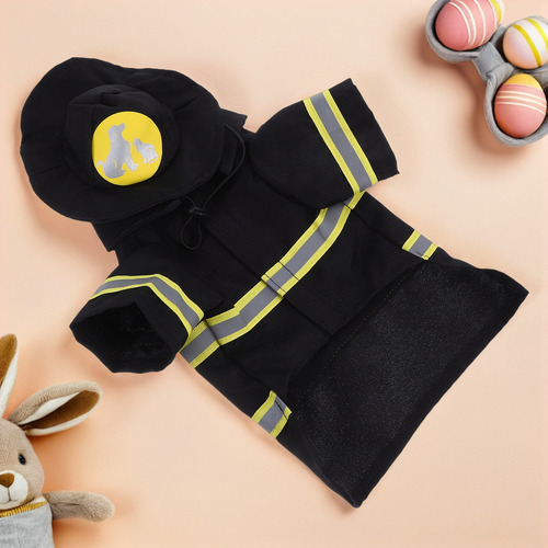 1 Juego De Ropa Para Perros Con Forma De Uniforme De Bombero
