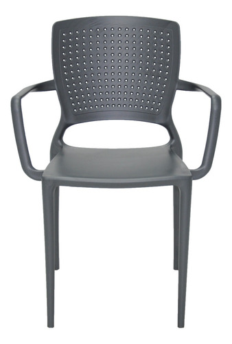Cadeira de jantar Tramontina Safira con brazos, estrutura de cor  grafite, 1 unidade