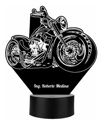 Lámpara Motocicleta Harley Led 3d Personalizada Art13215