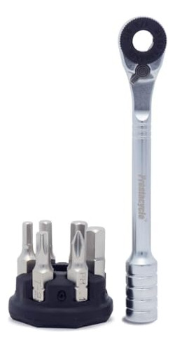 Mini Trinquete 1/4 40 Nm Y Destornillador Con 6 Puntas Hexag