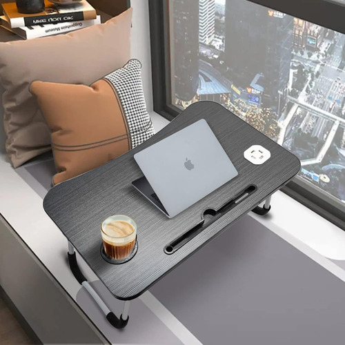Mesa Plegable Portátil Puerto De Carga Usb/portavasos/...