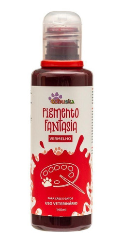 Pigmento Vermelho Tchuska 140ml Para Coloração Animl Petshop