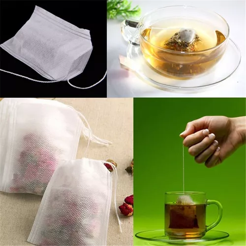 100 Bolsitas Filtrantes Para Té, Para Infusiones, Blanco