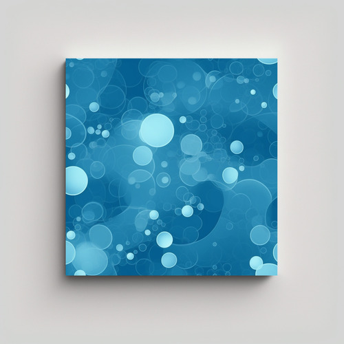 80x80cm Cuadro Decorativo Burbujas Azules Minimalista Lienzo