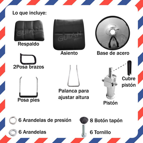 Imagen 8 de 8 de Silla Sillon Barbero Estetica Salon Belleza Barberia