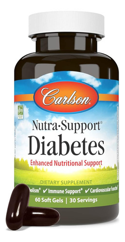 Carlson Labs, Nutra Apoyo Para La Diabetes 60 Softgels Sabor Sin Sabor