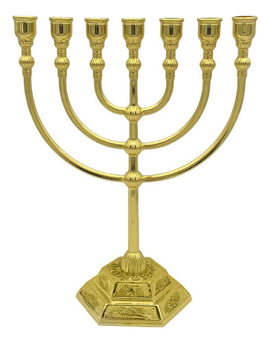 Candelabro Menorah 7 Brazos Templo Jerusalén 12 Tribus Israe