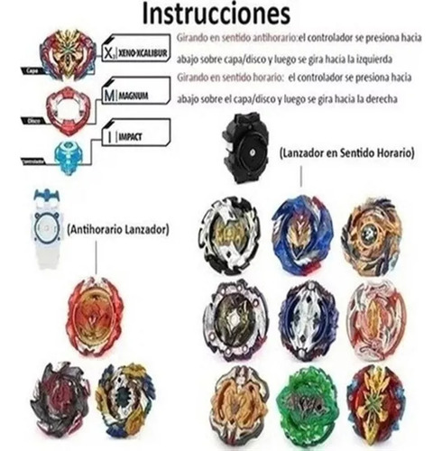 17 Piezas Top Beyblade Burst Bey Blade Juguete Función
