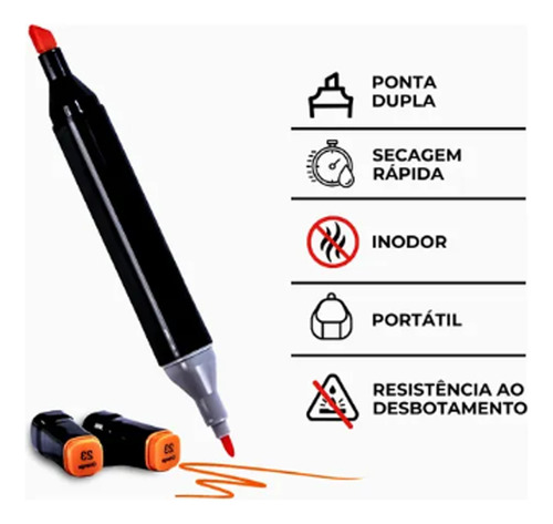 Kit Caneta 120 Cores Ponta Dupla + Livro D Colorir Capa Dura