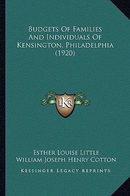 Libro Budgets Of Families And Individuals Of Kensington, ...