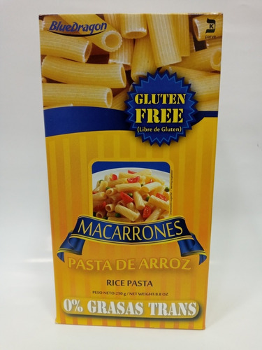 Pasta Fideos Macarrones Sin Gluten Gluten Free Blue Dragon