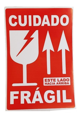 Imagen 5 de 9 de 1500 Etiquetas Frágil Cuidado Autoadherible 4x6 En Rollo C1