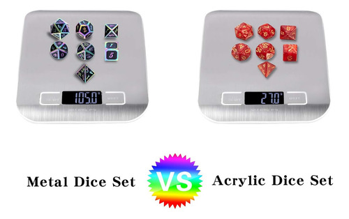 Juego De Dados De Metal Dndnd Rainbow Edge De 7 Piezas Dn...