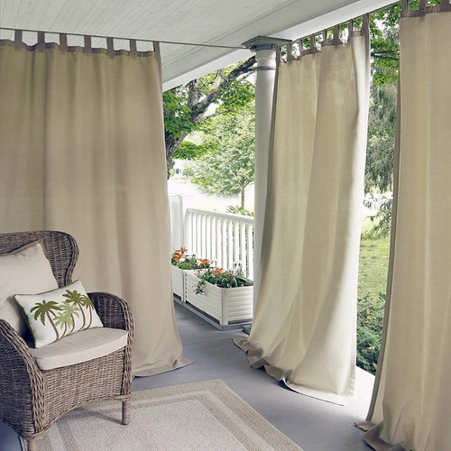 Cortina Para Interiores Marrón Topo 1pz 132x274cm Elrene