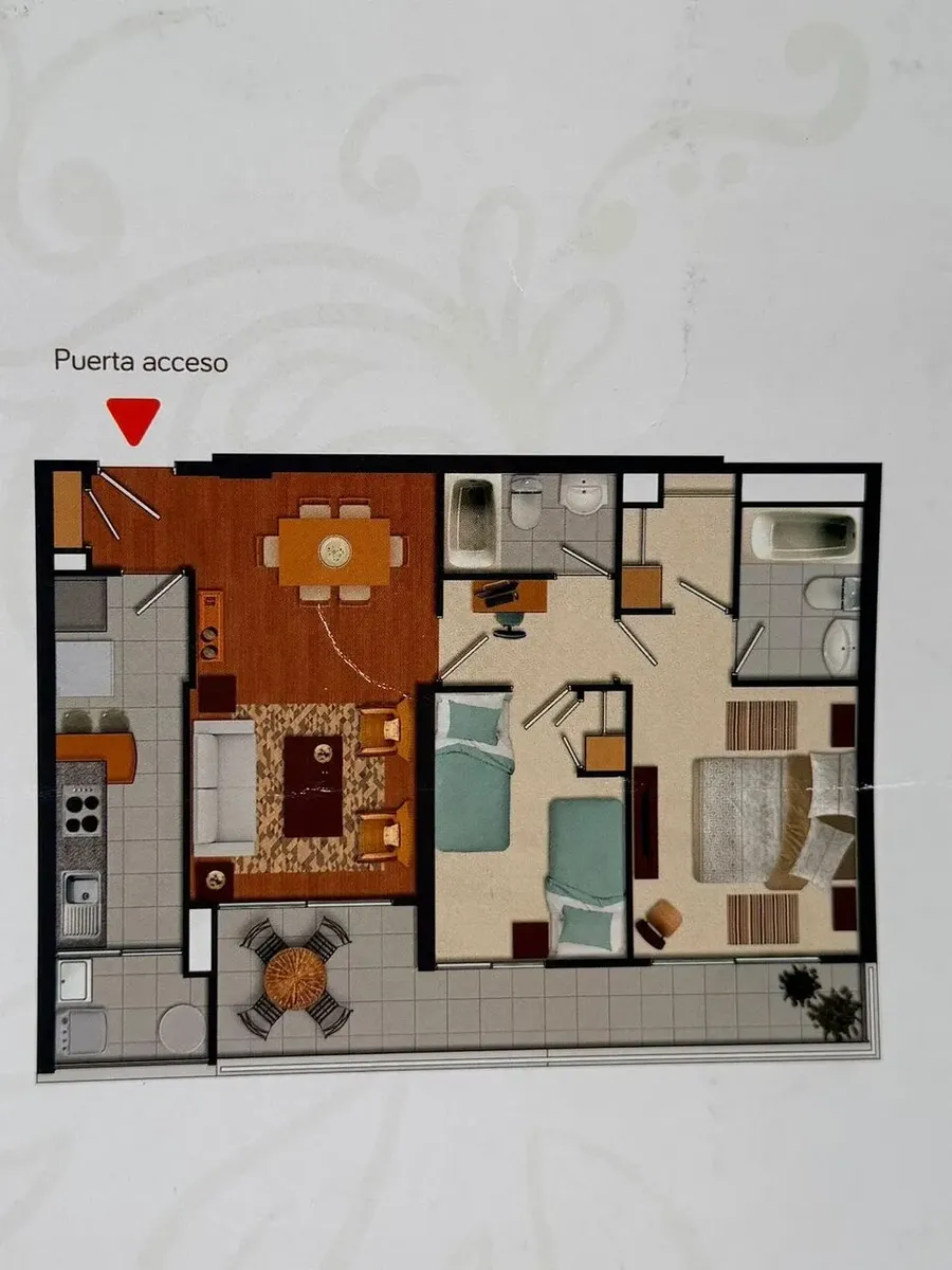 Imagen 4 de 6 de Hermoso Depto 2 Habitaciones 2 Baños