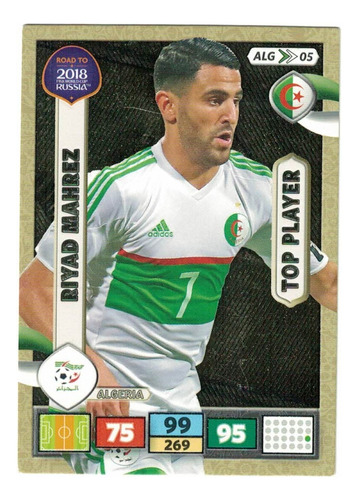 Carta Riyad Mahrez - Top Player - Road To Rusia 2018 Panini