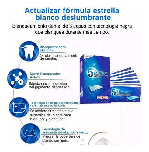 5 Cajas Con 14 Pares C/u De Teeth Whitening