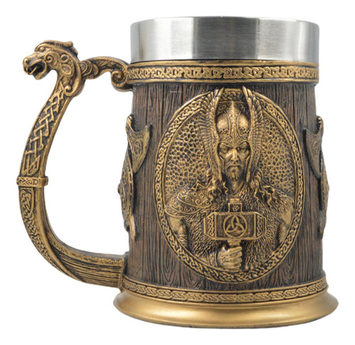 Jarra De Cerveza Norse Viking Soldier Barrel Con Tapa De [u]