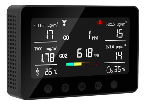 Detectores De Aire Multifuncionales, Polén/co2/tvoc/pm2.5/pm