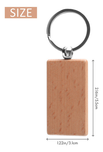 2025 60 Llaveros De Madera Rectangulares En Blanco Para