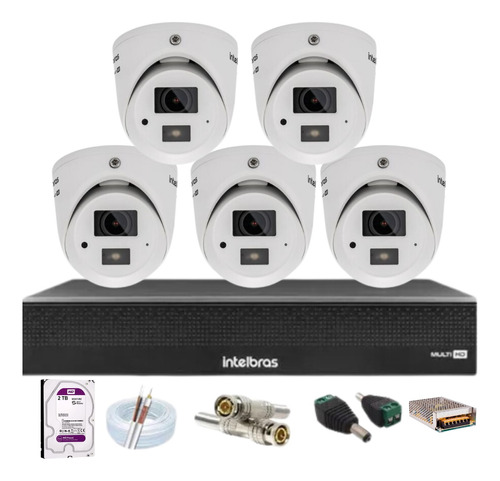 Kit Intelbras 5 Vhd  3220 D Mini Dvr Mhdx 3008c C/2tb 