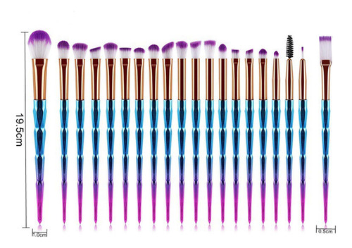 Juego De Brochas De Maquillaje, 20 Unidades, Color Champán,