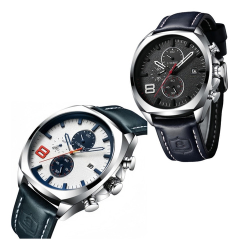 Reloj De Cuarzo De Moda Para Hombre De 2 Piezas