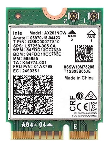 Electrónica Ax201 802.11ax Bluetooth 5.2 M.2 Red Cnvio2