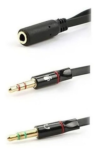Imagen 2 de 4 de Cable Divisor 1 A 2 Plug 3.5 Splitter Microfono Audifono