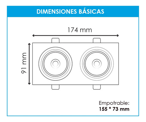 Spot Led Lineal 14w De 2 Modulos Para Empotrar En Plafon