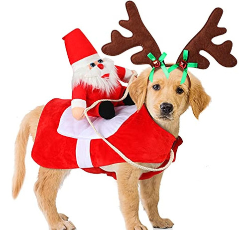 Disfraz De Montar A Caballo De Papá Noel Para Perros Navidad